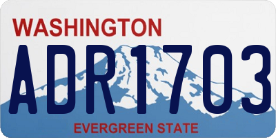WA license plate ADR1703