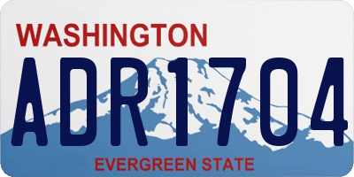 WA license plate ADR1704