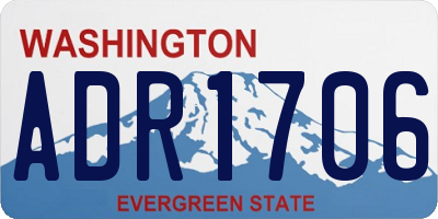 WA license plate ADR1706