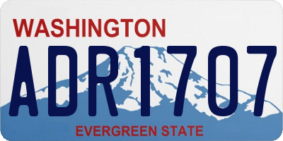 WA license plate ADR1707