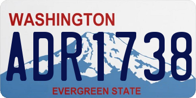 WA license plate ADR1738