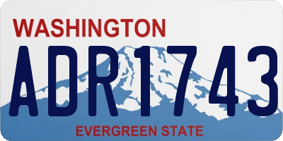 WA license plate ADR1743