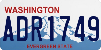 WA license plate ADR1749