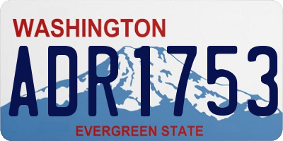 WA license plate ADR1753
