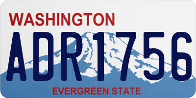 WA license plate ADR1756