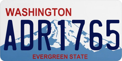 WA license plate ADR1765