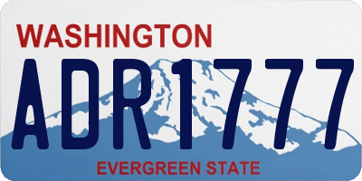 WA license plate ADR1777