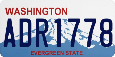 WA license plate ADR1778