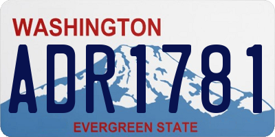 WA license plate ADR1781