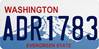 WA license plate ADR1783