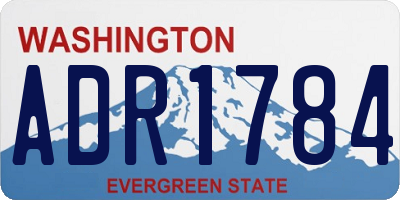 WA license plate ADR1784