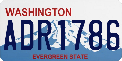 WA license plate ADR1786