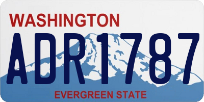 WA license plate ADR1787