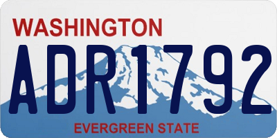 WA license plate ADR1792