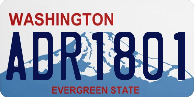 WA license plate ADR1801