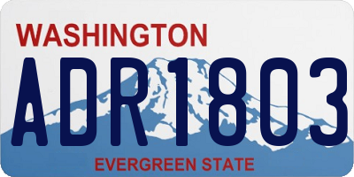 WA license plate ADR1803