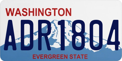 WA license plate ADR1804