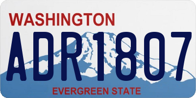 WA license plate ADR1807