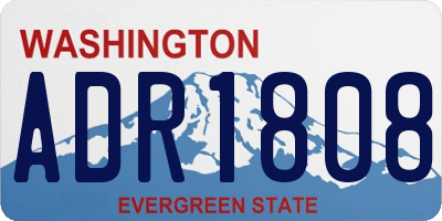 WA license plate ADR1808