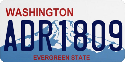 WA license plate ADR1809