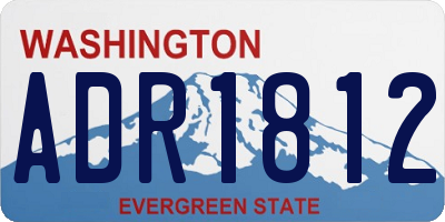 WA license plate ADR1812