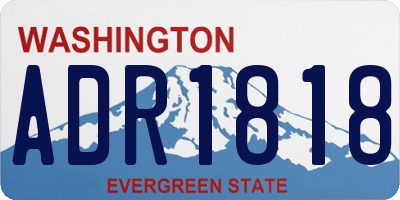 WA license plate ADR1818