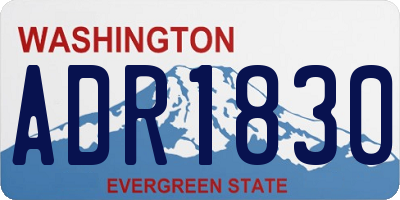 WA license plate ADR1830
