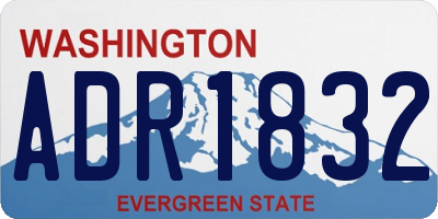 WA license plate ADR1832