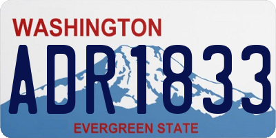 WA license plate ADR1833