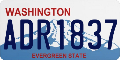 WA license plate ADR1837