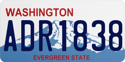 WA license plate ADR1838