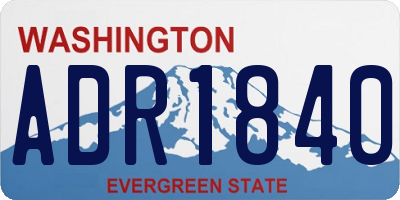 WA license plate ADR1840