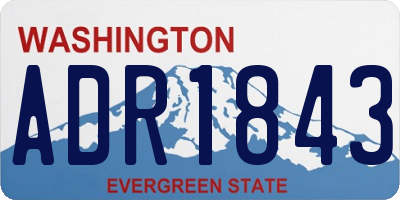 WA license plate ADR1843