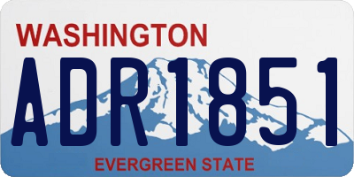 WA license plate ADR1851