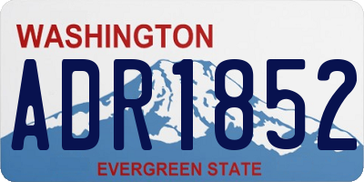 WA license plate ADR1852