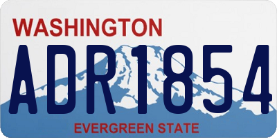WA license plate ADR1854