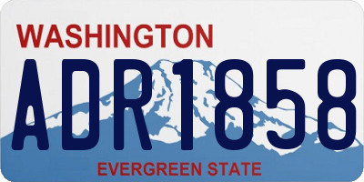 WA license plate ADR1858