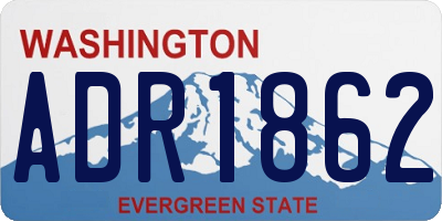 WA license plate ADR1862