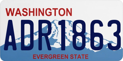 WA license plate ADR1863