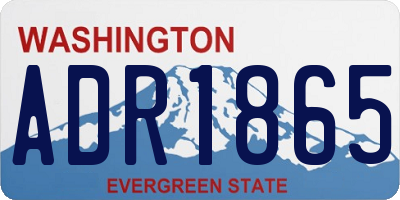 WA license plate ADR1865