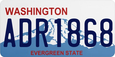 WA license plate ADR1868
