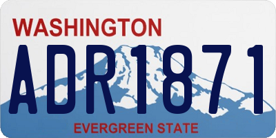 WA license plate ADR1871