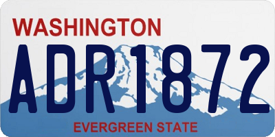 WA license plate ADR1872