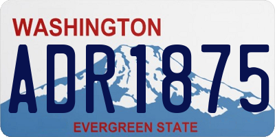 WA license plate ADR1875