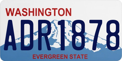 WA license plate ADR1878