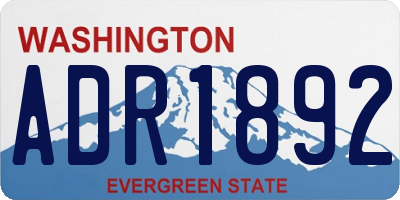 WA license plate ADR1892