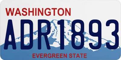 WA license plate ADR1893