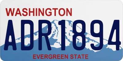 WA license plate ADR1894