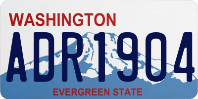 WA license plate ADR1904