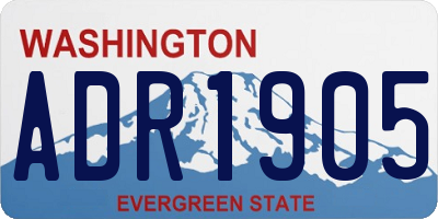 WA license plate ADR1905